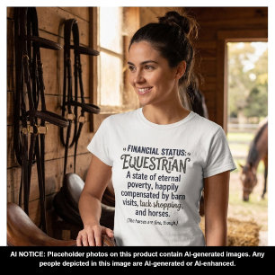 Finanzieller Status Reitsport lustiger Reiter Humo T-Shirt