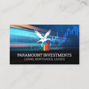 Finanzielles Logo für Vögel   Diagramm Visitenkarte