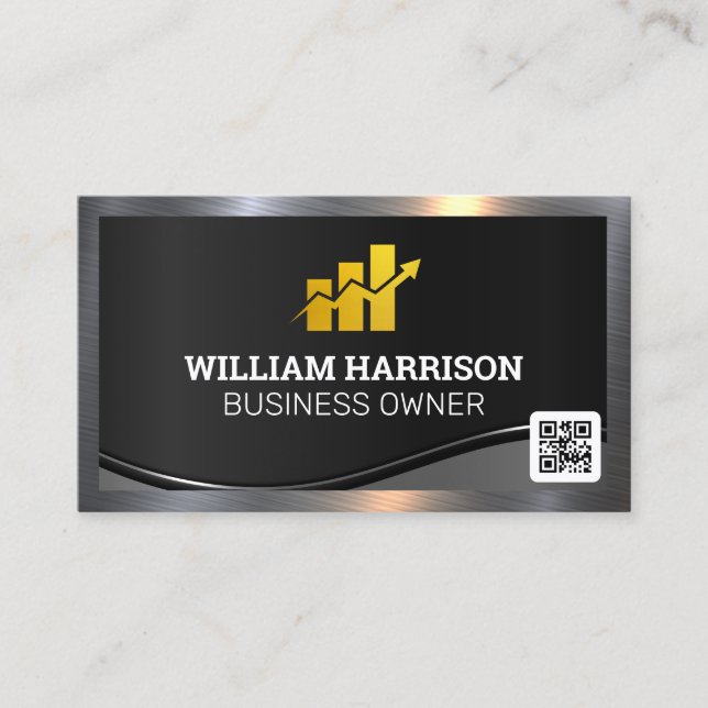 Finanzielles Logo | QR Code Business Card Visitenkarte (Vorderseite)