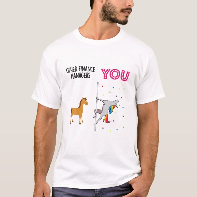 Finanzmanager Funny Unicorn T-Shirt (Vorderseite)