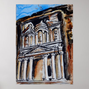 Finanzministerium - Al Khazneh - Petra, Jordanien Poster