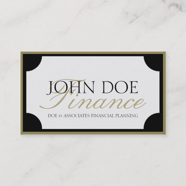 Finanzplaner Gold Script/Border Visitenkarte (Vorderseite)