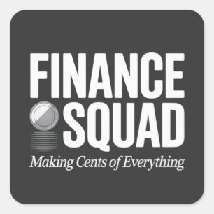 Finanztruppe Lustiger Bürohumor Fette Typografie Quadratischer Aufkleber