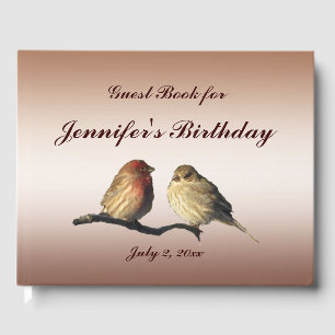 Finch Birds Birthday Party Guest Book Gästebuch