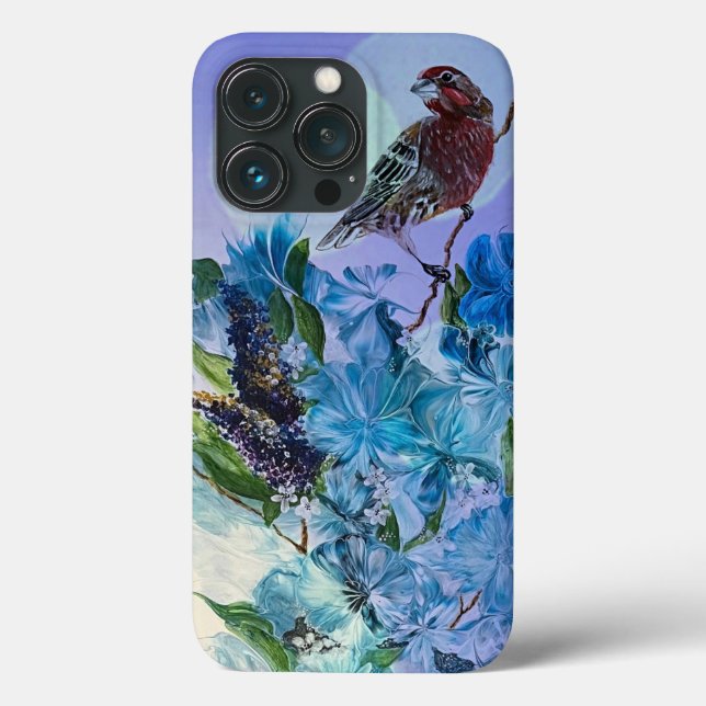 Finch und Blume iPhone Case (Rückseite)