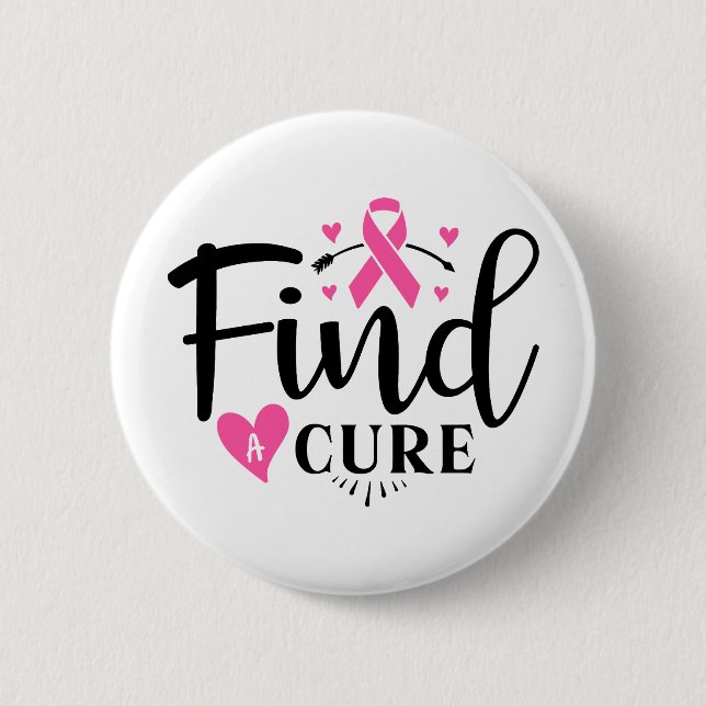 Find A Cure Breast Cancer Awareness Button (Vorderseite)