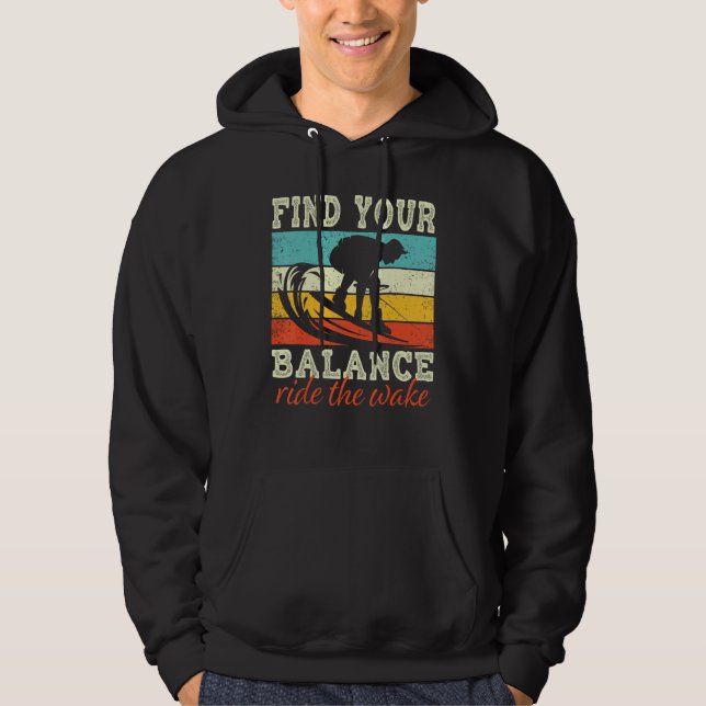 Find Balance Ride the wake Wakeboarding Hoodie (Vorderseite)