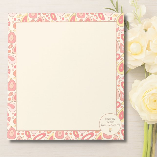 Find Joy in the Small Moments Notepad Notizblock (Find Joy in the Small Moments Notepad | Abstract Pastel Stationery)