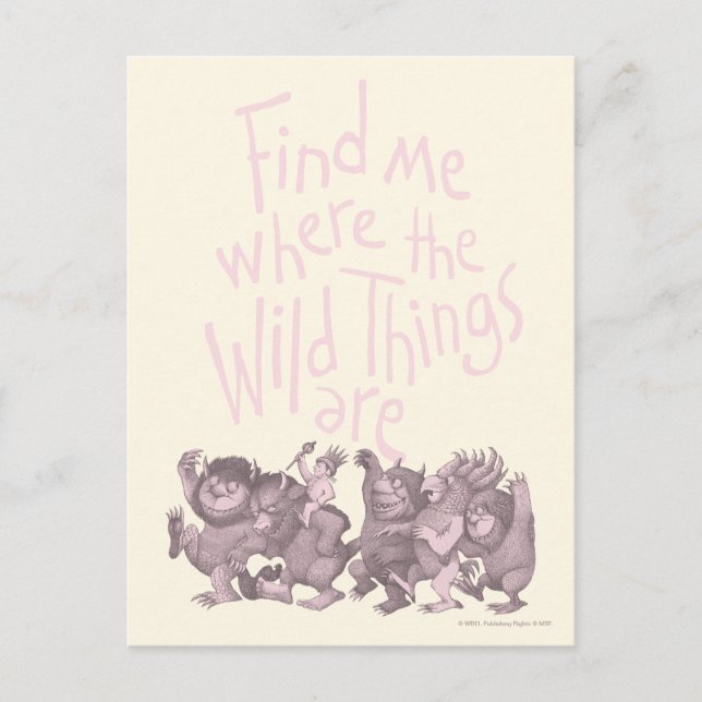 Find Me Where the Wild Things Are Postkarte (Vorderseite)