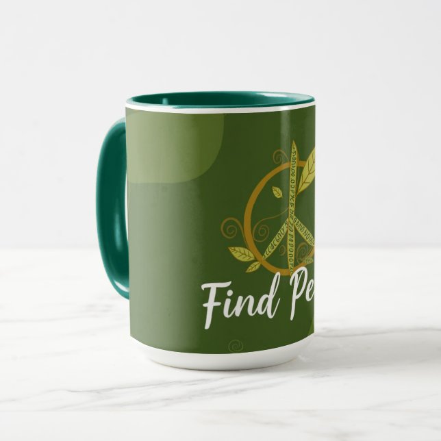 Find Peace Blatt Tasse (Vorderseite Links)