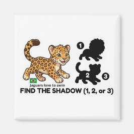 Find The Shadow: Cute Jaguar Brazil Animal Game Magnet