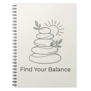 Find Your Balance Zen Ästhetik Notizbuch Notizblock