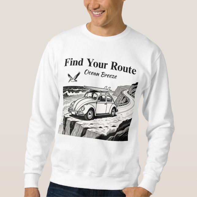 Find Your Route Vintage Surf Bug Graphic Sweatshirt (Vorderseite)