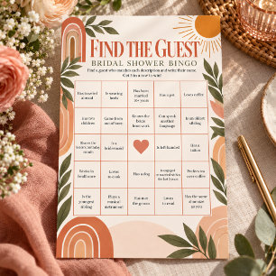 Finde das Gast Brautparty-Bingo Terrakotta Flyer
