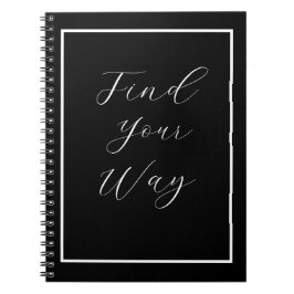 'Finde deinen Weg' Phrase White Script Notizblock