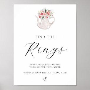 Finde die Ringe Brautparty-Spiel-Schild Poster