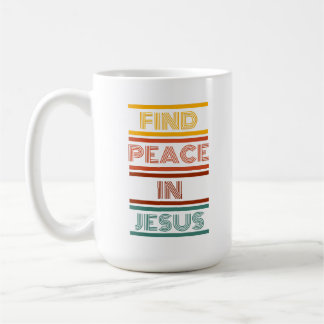 Finde Frieden in Jesus. Retro Coffee Tasse