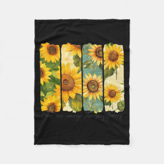 Finde mich unter den Sonnenblumen Floral Retro Som Fleecedecke