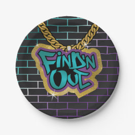 Finde 'N Out Plate! Aquamarin und Lila! Pappteller