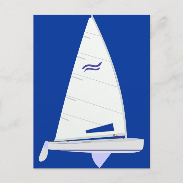 Finden Racing Sailboat auf Design Olympia-Klasse Postkarte (Vorderseite)