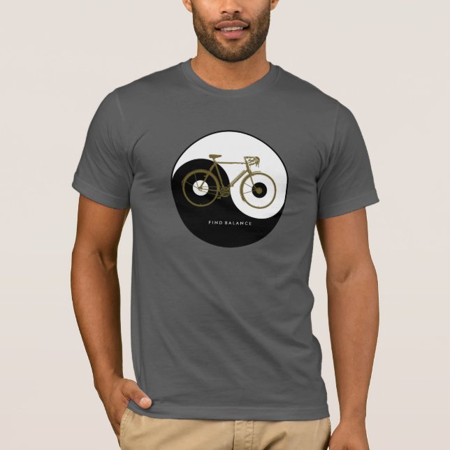 FINDEN SIE BALANCE Yin Yang Bicycle T-Shirt (Vorderseite)
