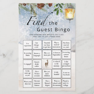 Finden Sie das Bingo Winter Baby Shower Game