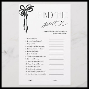 Finden Sie das Black Bow Brautparty Game