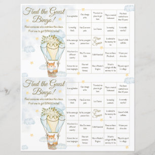 Finden Sie das Guest Bingo Baby Shower Game
