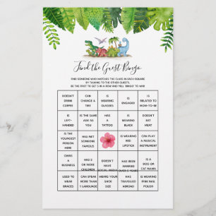 Finden Sie das Guest Bingo Dinosaur Baby Shower Ga