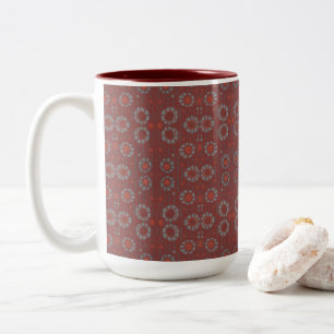 Finden Sie das Kaninchen, rustikale Muster, grau & Zweifarbige Tasse