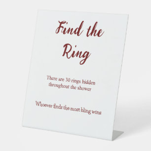 Finden Sie das Ring-Ehering-Brautparty Sockelschild