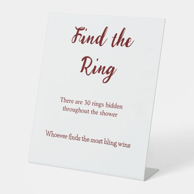 Finden Sie das Ring-Ehering-Brautparty Sockelschild (Vorderseite)