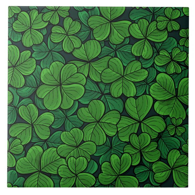 Finden Sie den glücklichen Klee 2 Fliese (Vorderseite)