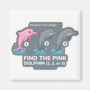 Finden Sie den rosa Delfin Tier-Welt-Quest für Kle Magnet