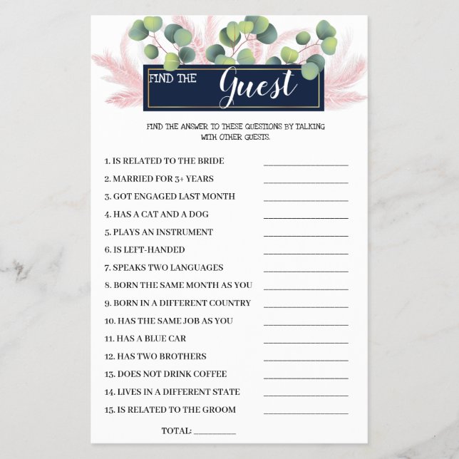 Finden Sie die GameCard des Pampas Grass Brautpart Flyer (Vorne)