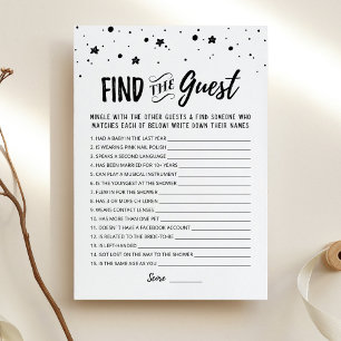 Finden Sie die Gast Brautparty Editable Game Card Einladung