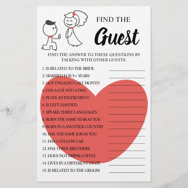 Finden Sie die Gästehohe Couple Shower Game Card Flyer (Vorne)