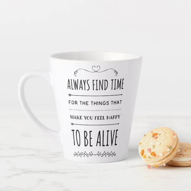 Finden Sie Dinge, die Sie glücklich Inspirierend A Milchtasse (Beispiel)