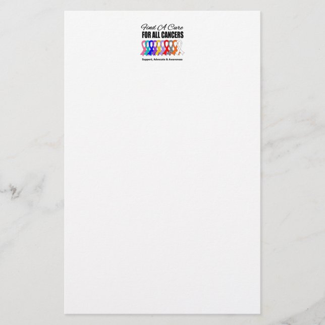 Finden Sie eine Heilung für alle Krebse Briefpapier (Vorderseite)