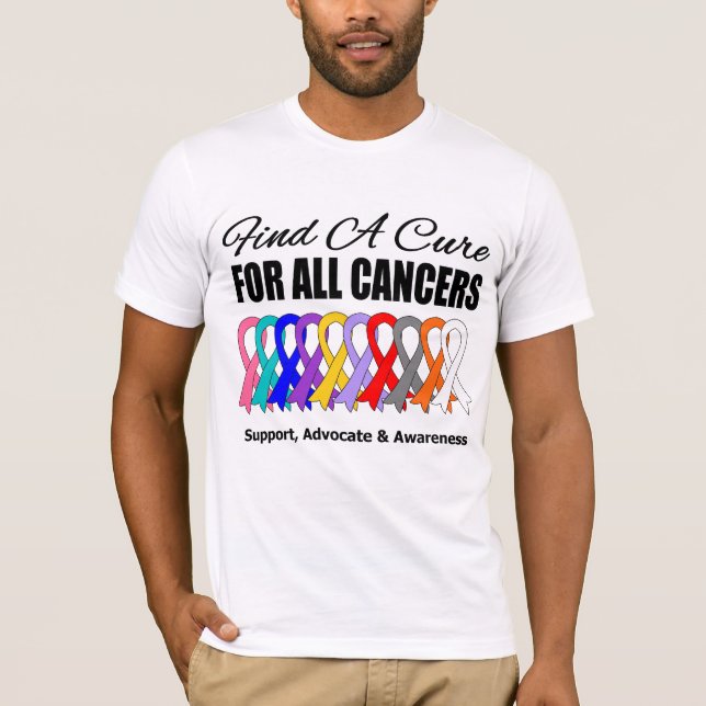 Finden Sie eine Heilungs-Bänder für alle Krebse T-Shirt (Vorderseite)