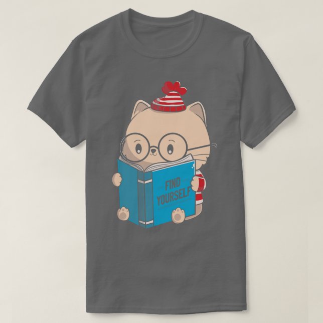 Finden Sie Ihr eigenes Heilkatzenbuch auf der Webs T-Shirt (Design vorne)