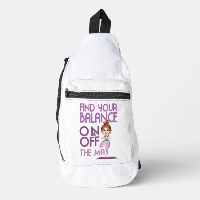 Finden Sie Ihr Gleichgewicht auf & ab Mat - Yoga Crossbody Bag (Vorderseite)