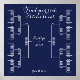 Finden Sie Ihr Segel Navy Blue Wedding Chart Poster