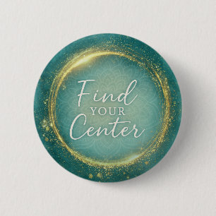 Finden Sie Ihr Zentrum Mandala Wasserfarbe Spiritu Button