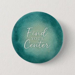 Finden Sie Ihr Zentrum Mandala Wasserfarbe Spiritu Button