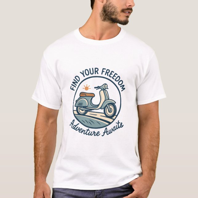Finden Sie Ihre Freiheit Retro Scooter T-Shirt (Vorderseite)