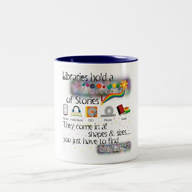 Finden Sie Ihre Geschichte Zweifarbige Tasse (Mittel)