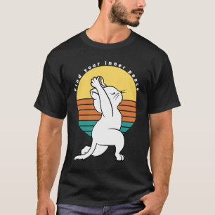 Finden Sie Ihre innere Ruhe Retro Yoga Katze vorha T-Shirt