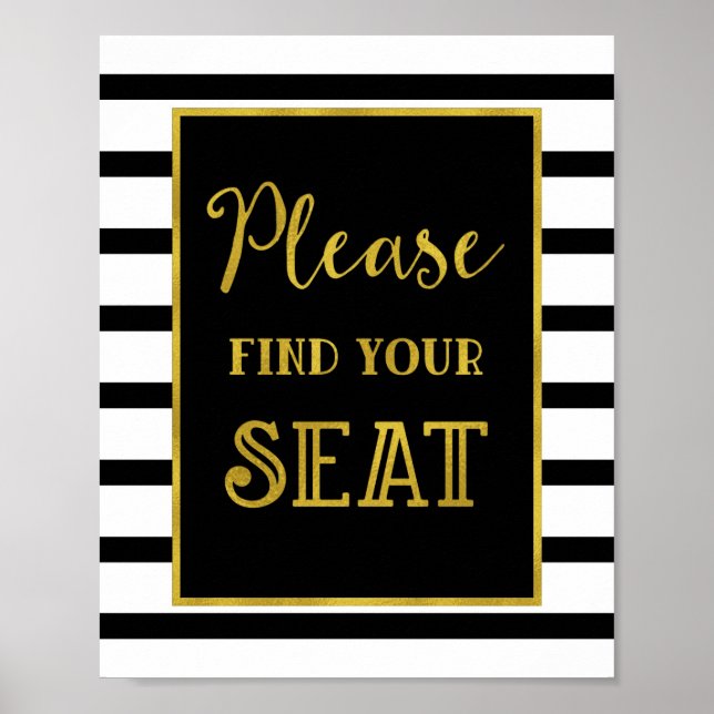 Finden Sie Ihre Sitzplatine mit dem Sign Gold Blac Poster (Vorne)
