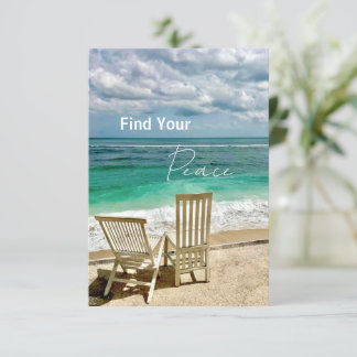 Finden Sie Ihren Frieden | Friedliche Strandpostka Karte